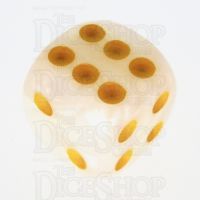 TDSO Pearl White & Yellow 16mm D6 Spot Dice