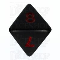 Koplow Opaque Black & Red D8 Dice