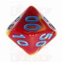 TDSO Duel Red & Yellow with Blue Percentile Dice - Discontinued