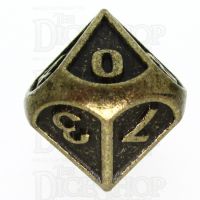 TDSO Metal Fire Forge Ancient Brass D10 Dice