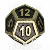 TDSO Metal Fire Forge Ancient Brass D12 Dice