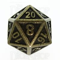 TDSO Metal Fire Forge Ancient Brass D20 Dice