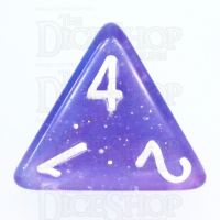 TDSO Galaxy Glitter Blue & Purple D4 Dice