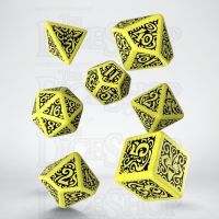 Q Workshop Cthulhu The Outer Gods Hastur Yellow & Black 7 Dice Polyset
