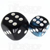 TDSO Duel Black & Blue 12mm D6 Spot Dice