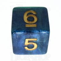 TDSO Galaxy Shimmer Blue & Green D6 Dice