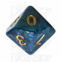 TDSO Galaxy Shimmer Blue & Green D10 Dice