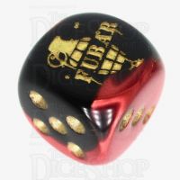 Chessex Gemini Black & Red FUBAR Logo D6 Spot Dice