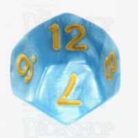 TDSO Pearl Light Blue & Yellow D12 Dice