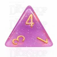 TDSO Translucent Glitter Purple D4 Dice