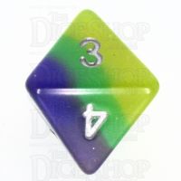 TDSO Layer Blue Green & Yellow Glitter D8 Dice