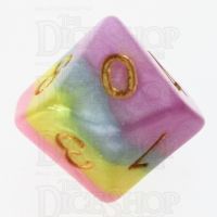 TDSO Layer Purple Blue Yellow & Pink D10 Dice