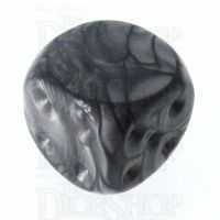TDSO Pearl Silver Blank Faced Uninked D6 Spot Dice
