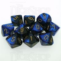 Chessex Gemini Black & Blue 10 x D10 Dice Set