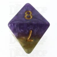 Halfsies Pearl Queens Royal Purple & Soft Gold D8 Dice