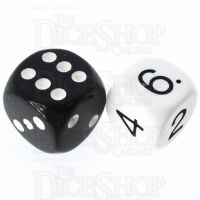 CLEARANCE D&G Opaque White Numbered 14mm D6 Dice