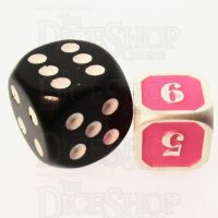 TDSO Metal Fire Forge Silver & Fluorescent Pink MINI 12mm D6 Dice