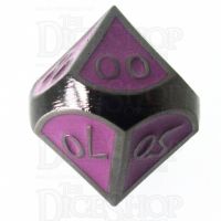 TDSO Metal Script Black Nickel & Purple Percentile Dice