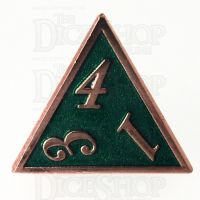 TDSO Metal Script Copper & Dark Green Shimmer D4 Dice