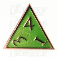 TDSO Metal Script Copper & Light Green D4 Dice