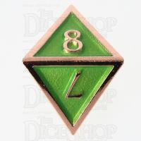 TDSO Metal Script Copper & Light Green D8 Dice