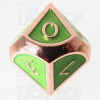 TDSO Metal Script Copper & Light Green D10 Dice