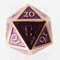 TDSO Metal Script Copper & Purple D20 Dice