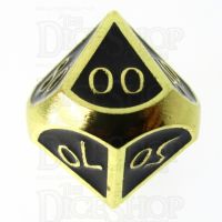 TDSO Metal Script Gold & Black Percentile Dice
