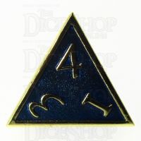 TDSO Metal Script Gold & Blue D4 Dice