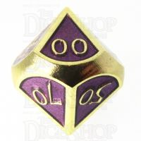 TDSO Metal Script Gold & Purple Percentile Dice