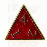 TDSO Metal Script Gold & Red D4 Dice