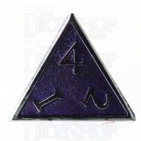 TDSO Metal Script Silver & Purple D4 Dice