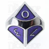 TDSO Metal Script Silver & Purple D10 Dice