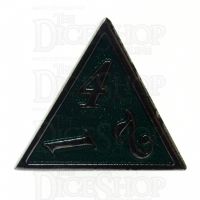 TDSO Metal Script Silver & Dark Green Shimmer D4 Dice