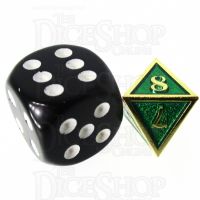 TDSO Metal Fire Forge Gold & Green MINI 12mm D8 Dice