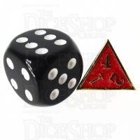 TDSO Metal Fire Forge Gold & Red MINI 12mm D4 Dice