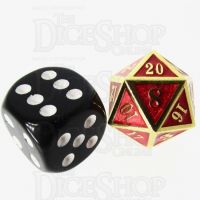 TDSO Metal Fire Forge Gold & Red MINI 12mm D20 Dice