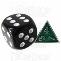 TDSO Metal Fire Forge Silver & Green MINI 12mm D4 Dice