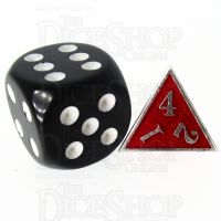 TDSO Metal Fire Forge Silver & Red MINI 12mm D4 Dice