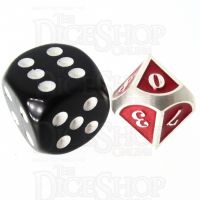 TDSO Metal Fire Forge Silver & Red MINI 12mm D10 Dice