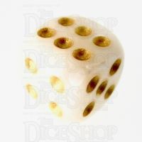 TDSO Pearl White & Gold 16mm D6 Spot Dice