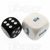 Koplow Opaque White French Number JUMBO 20mm D6 Dice