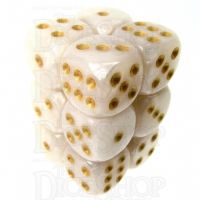 TDSO Pearl White & Gold 12 x D6 Dice Set