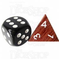 TDSO Rosewood Wooden D4 Dice - Large Inked