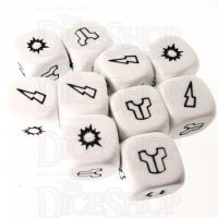 CLEARANCE D&G Opaque White Logo Damage Dice x 10 SECONDS