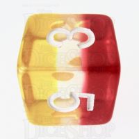 TDSO Layer Transparent Red White & Yellow D6 Dice