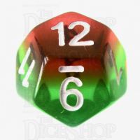 TDSO Layer Transparent Green Yellow & Red D12 Dice