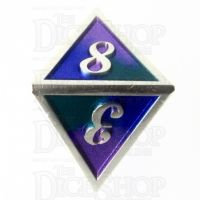 TDSO Metal Script Silver & Blue Green Purple D8 Dice