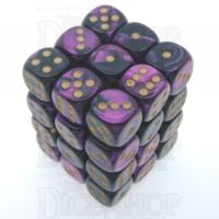 Chessex Gemini Black & Purple 36 x D6 Dice Set