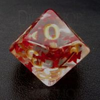 TDSO Confetti Butterfly Red & Gold D10 Dice